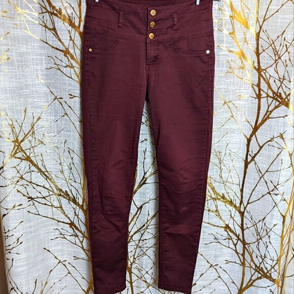 burgundy Refuge skinny jeans  - Picture 1 of 3